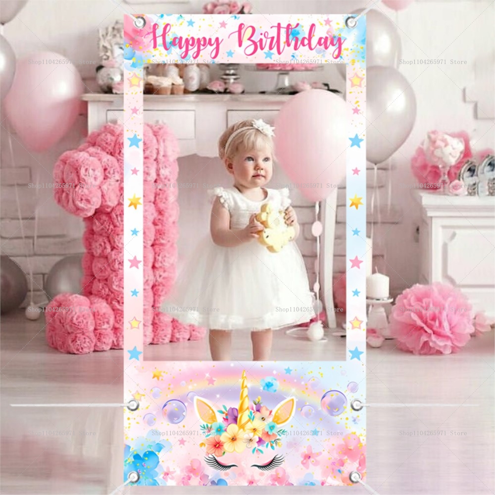 Baby Clothing Event - Cadre de photomaton thème Licorne, accessoires