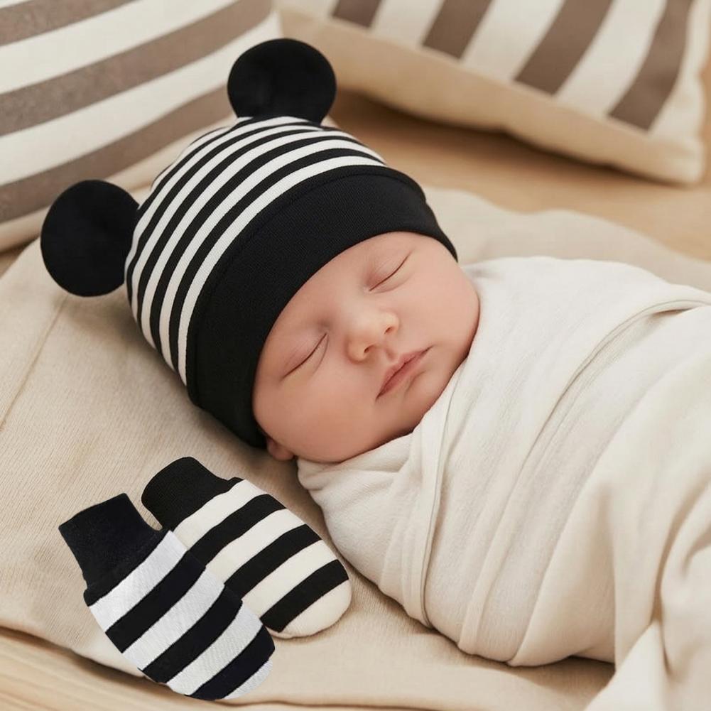 Baby Mittens Scratch - Ensemble bonnet et moufles anti-griffures pour