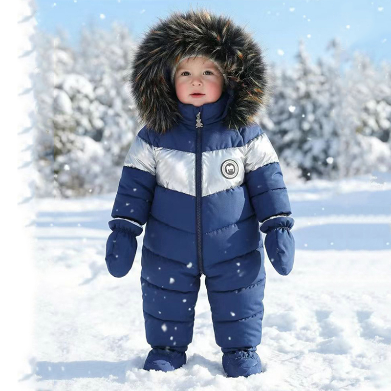 Baby Clothing Winter - Combinaison d'hiver pour nouveau-né avec gants,