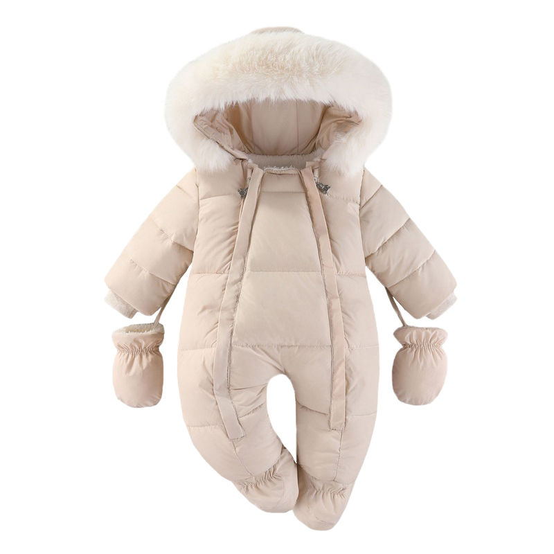 Baby Clothing Winter - Barboteuse d'hiver pour nouveau-né, avec gants,