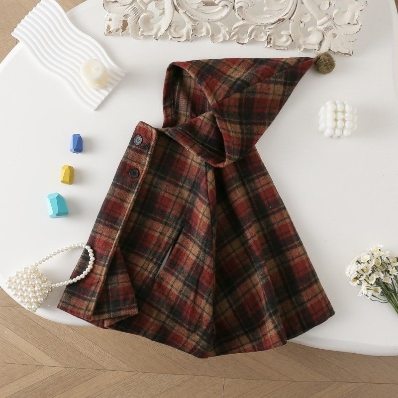 Cape à carreaux pour filles, m - Baby Clothing Winter avis et prix