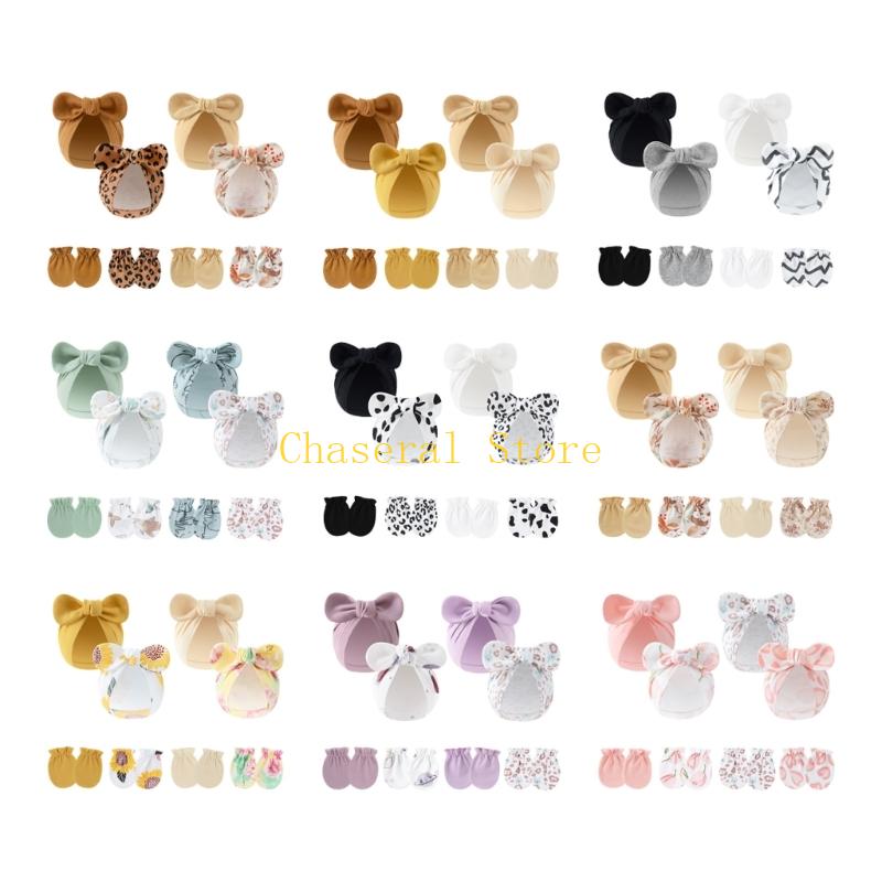 E7CE 4 Set Cotton Bowknot Bowk - Baby Mittens Scratch avis et prix